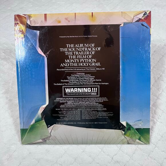 Monty Python Holy Grail Soundtrack Vinyl Album 1975 - Picture 2 of 5
